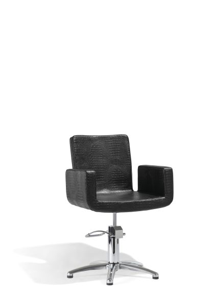 Attractio Kappersstoel Croco Zwart Met 5 Sterren Voet