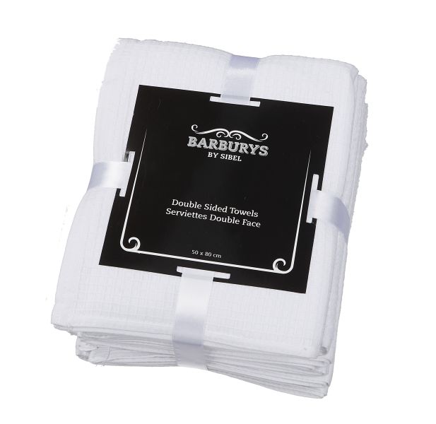 Double Side Katoenen Handdoeken Wit 50X80Cm 6St Barburys