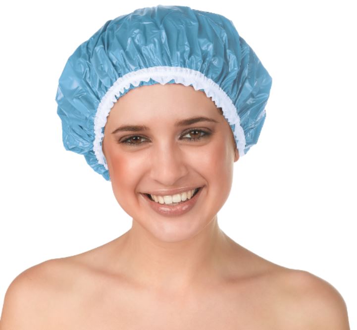 Douchemuts Plastiek Met Kant Lichtblauw